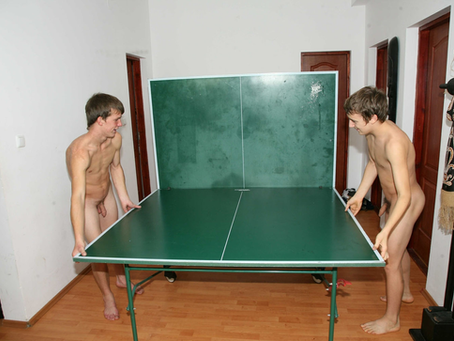 Thanks for helping me set up the ping pong table.