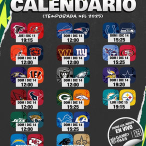 SEMANA 15 DE LA NFL CALENDARIO Y JUEGOS CLAVE DE LA JORNADA