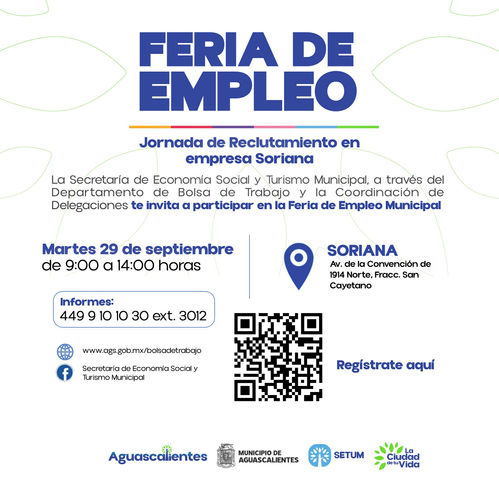 CONVOCA MUNICIPIO A JORNADA DE RECLUTAMIENTO LABORAL PARA LA EMPRESA SORIANA