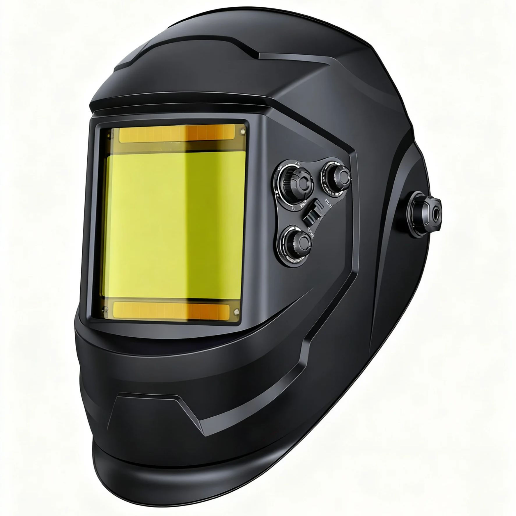 Large view 10 cm x 9.3 cm true color automatic darkening welding helmet with lig