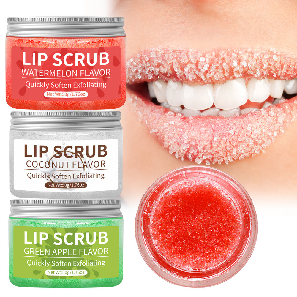 Coconut, green apple, watermelon lip scrub exfoliating deep cleansing moisturizi