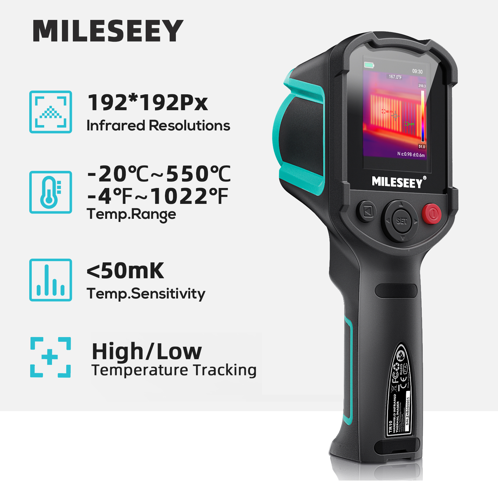 Mileseey TR10 Infrared Thermal Imager Thermal Camera for Leak Detection Portable
