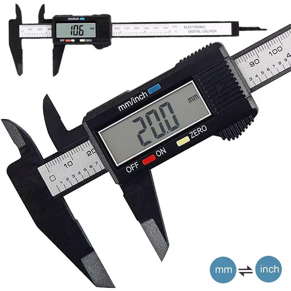 150mm 100mm Electronic Digital Caliper Carbon Fiber Dial Vernier Caliper Gauge M