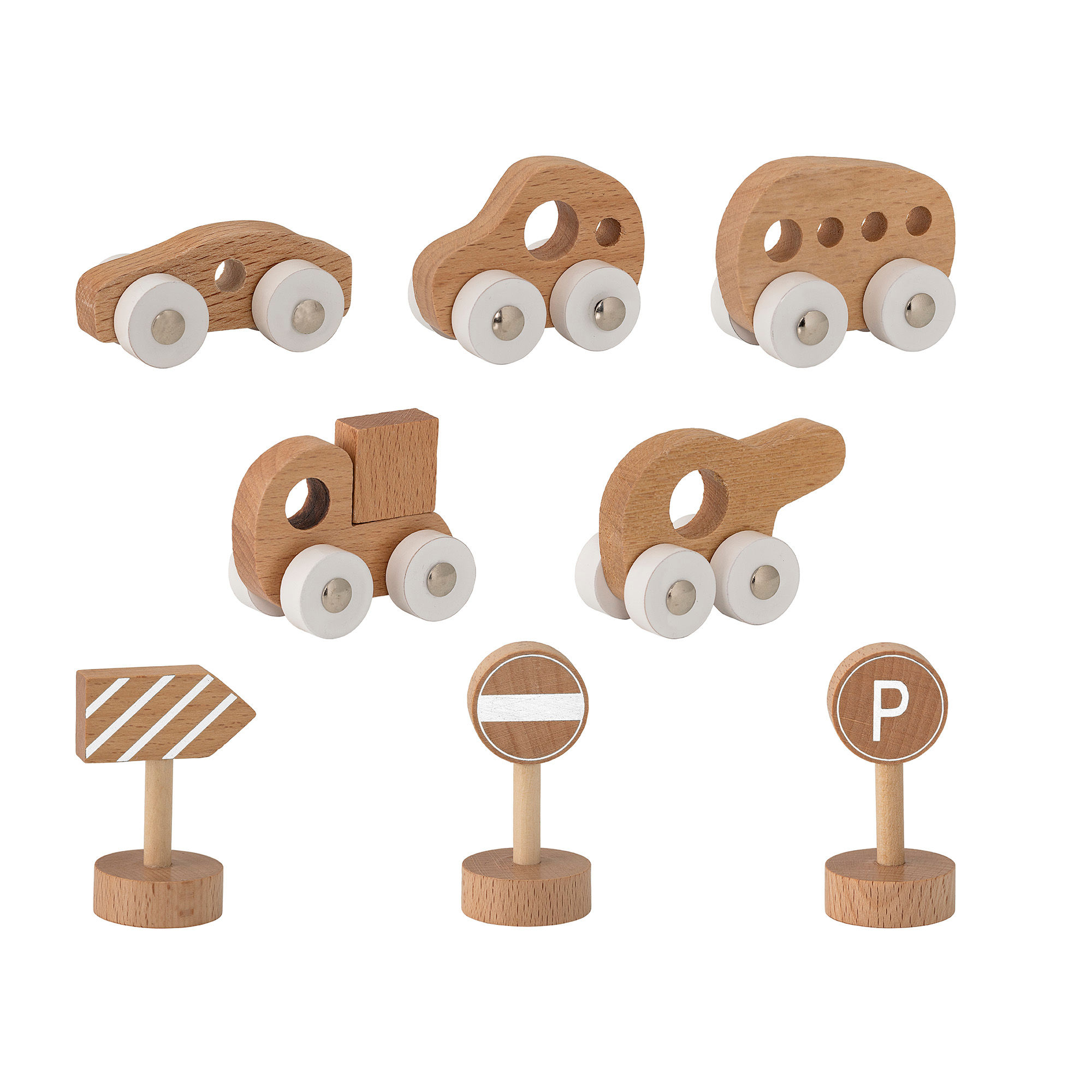 Набір дерев'яних машинок і дорожніх знаків Bloomingville