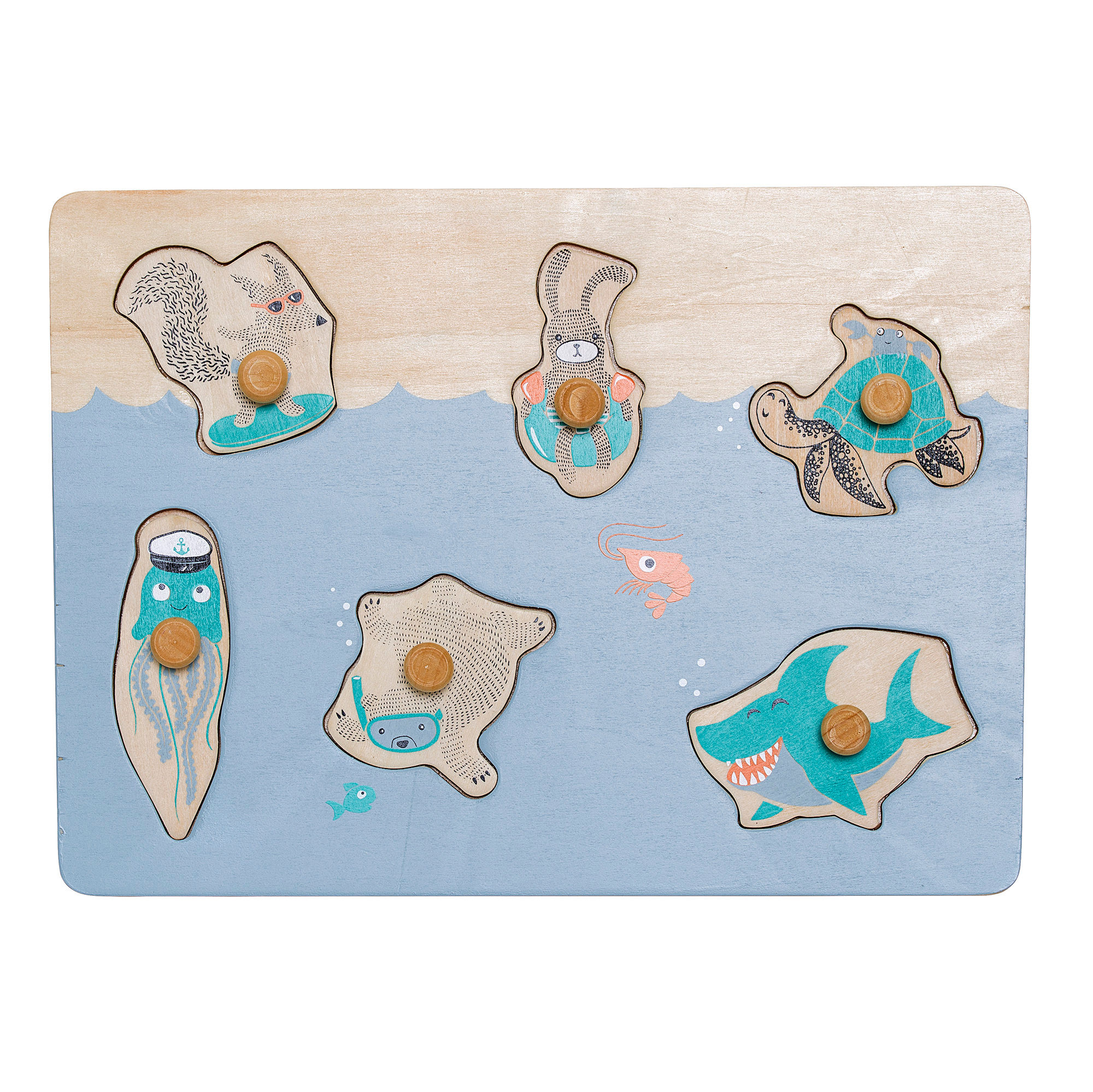Дерев'яний пазл Bloomingville "Море", блакитнй