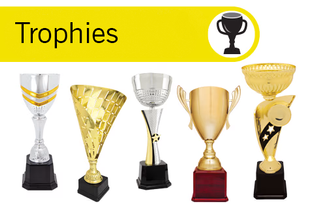 Trophies that can be customized to any shape, size, and color.