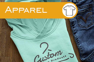 Apparel products we offer for customizability or for just purchasing.