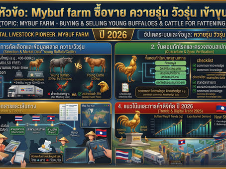 Mybuf farm ซื้อขาย ควายรุ่น วัวรุ่น เข้าขุน แหล่งรวมโครงสร้างใหญ่ ชั่งน้ำหนักดิจิทัล ต่อยอดกำไรคอกขุนส่งออก 🐂🐃📈