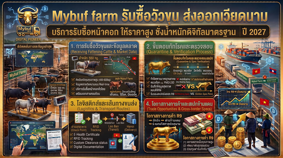 Mybuf farm รับซื้อ วัวขุน ส่งออก เวียดนาม บริการรับซื้อหน้าคอก ให้ราคาสูง ชั่งน้ำหนักดิจิทัลมาตรฐาน 🐂🇻🇳💰