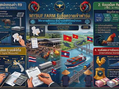 MYBUF FARM รับซื้อ ควาย เข้า ฟาร์ม ให้ราคายุติธรรม ชั่งน้ำหนักดิจิทัลหน้าคอก จ่ายสดทันทีแห่งสระแก้ว 🐃⚖️💵