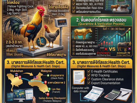 Mybuf farm ขาย ไก่ชน ส่ง ลาว คัดสายเลือดแชมป์แข้งคม เช็กคลิป HD จัดการตรวจโรคและส่งข้ามแดนครบวงจร 🐓🇱🇦📦