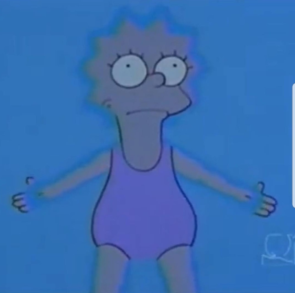 Lisa Simpson in the flotation tank