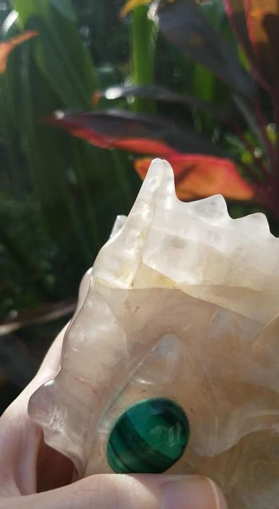 Thumbnail: Smoky Citrine Dragon with Malachite Eyes 5.4"