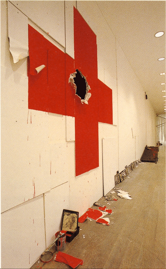 Broken Red Cross Wall