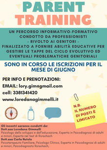 PARENT TRAINING: Avviate le prenotazioni per il corso di giugno