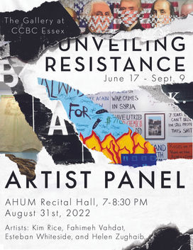 Unveiling Resistance Artist Panel flyer for the exhibition