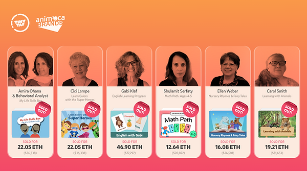 TinyTap’s first Publisher NFTs sold out.png