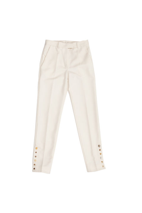 Cigarette Pants in Cream Wool