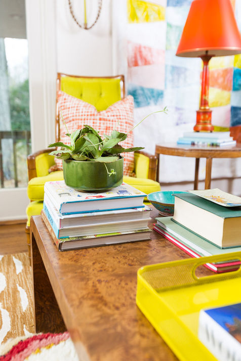 Image of a coffee table with books styled