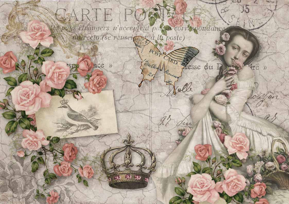 Rosie's Postcard Decoupage