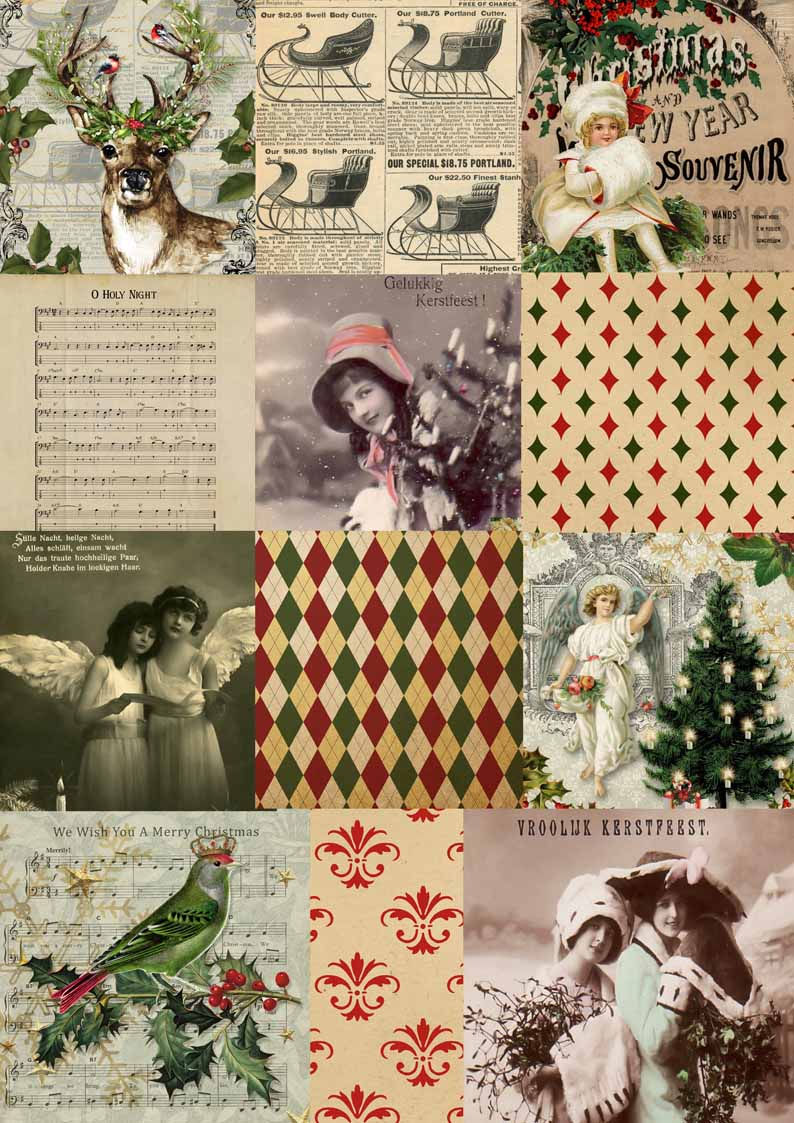 Christmas Squares Decoupage