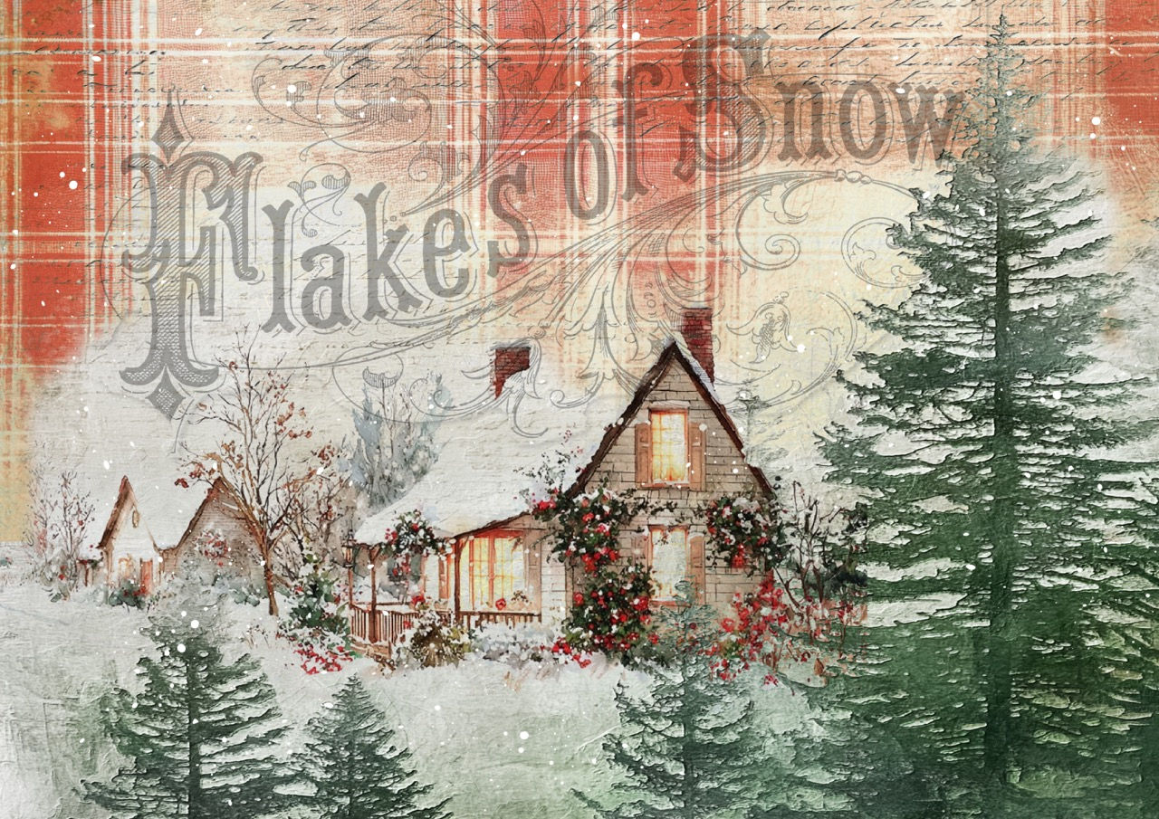 Ellen J Goods - Flakes of Snow Decoupage