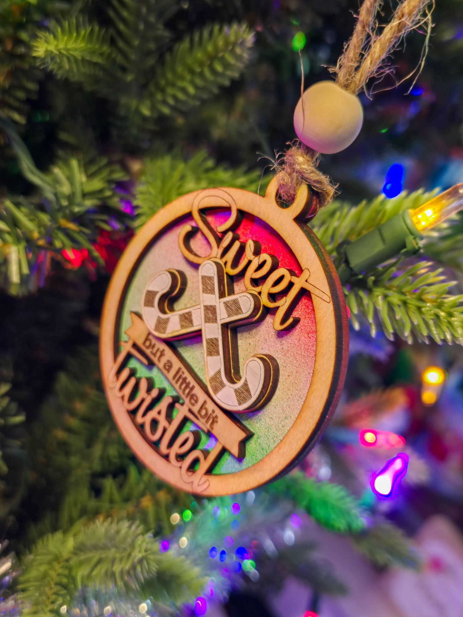 "Sweet but Twisted" Christmas Ornament