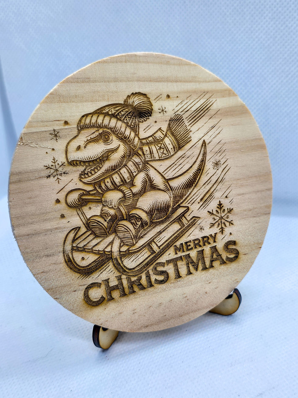Thumbnail: Dino Holiday Wooden Coasters (4 pcs)