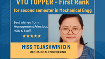 Congratulations - VTU Topper for the Mechanical Department
