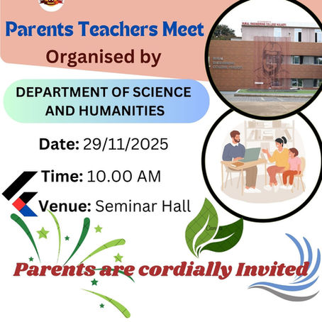 Parents–Teachers Meeting for First-Year Students – Department of Science & Humanities