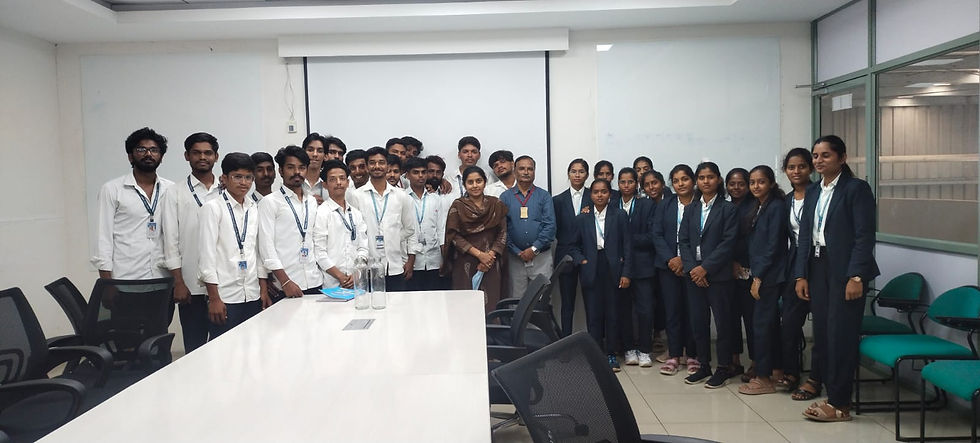 5th Semester students of Rural Engineering College, Hulkoti, during their industrial visit to Shahi Exports, Navalur, Hubballi, on 28 October 2026.