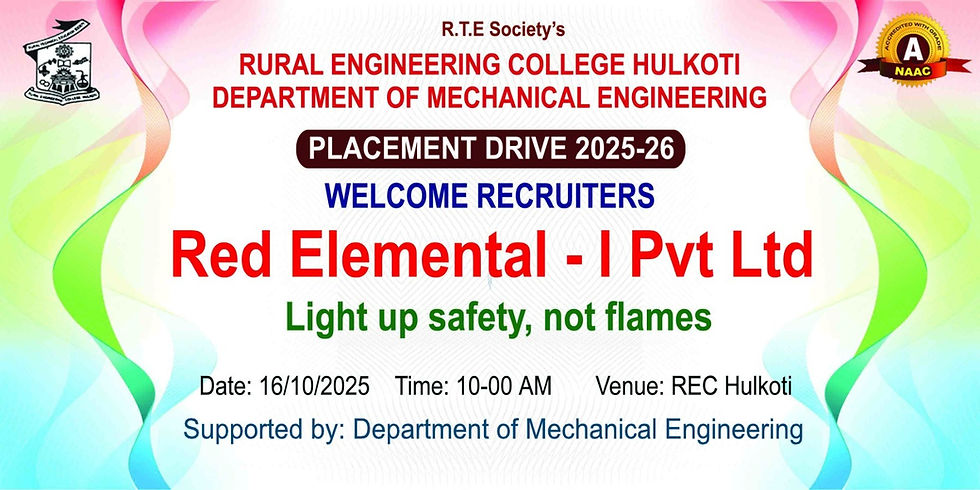 Promising Start to 2025-26 Placements at REC Hulkoti with Red Elemental Pvt. Ltd.