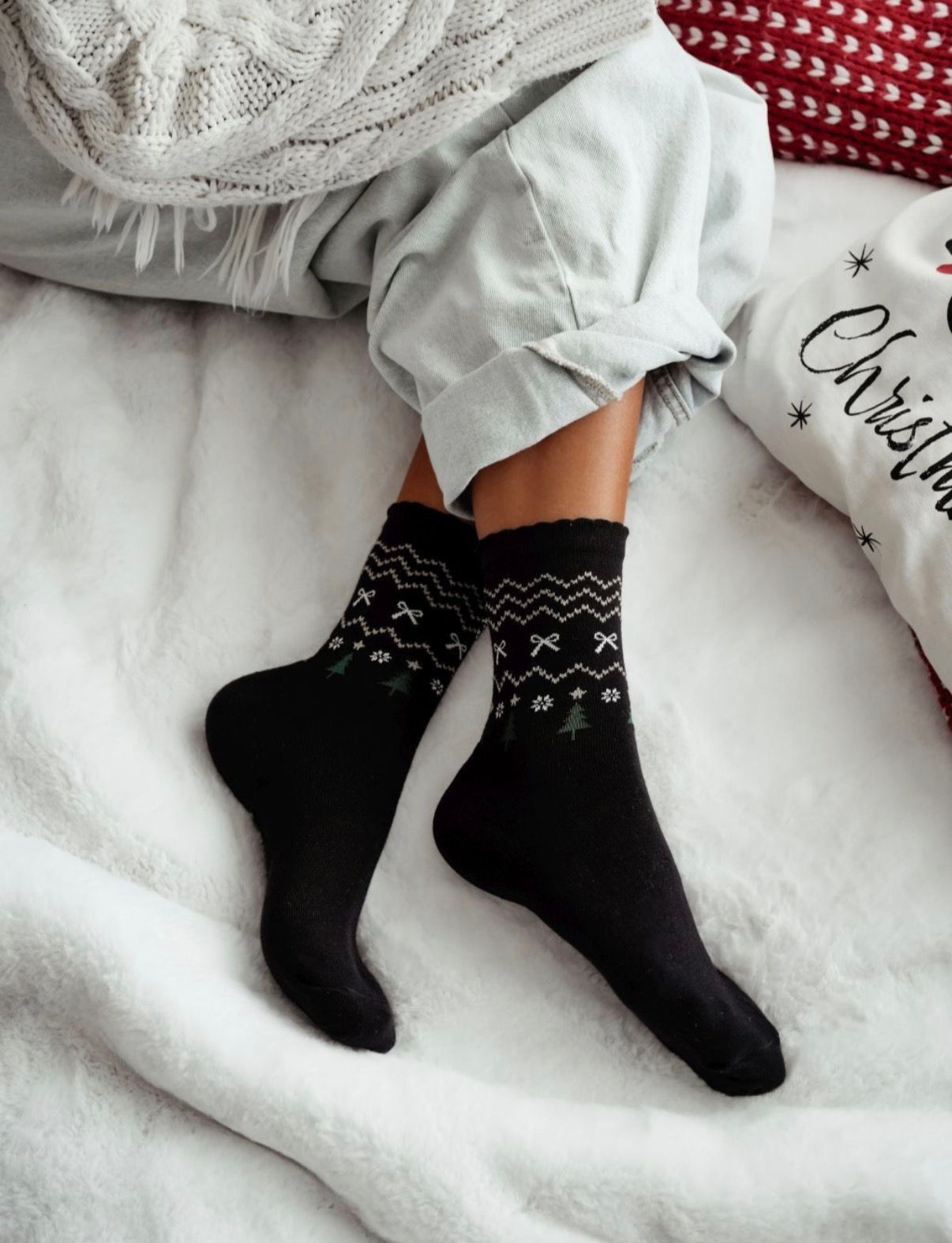 Skarpety świąteczne czarne 