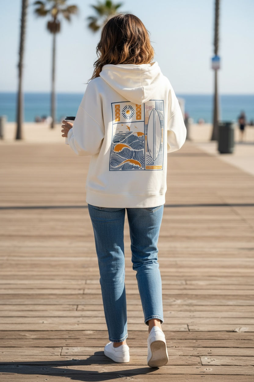 Miniatura: Oversize’owa bluza na zamek z kapturem 