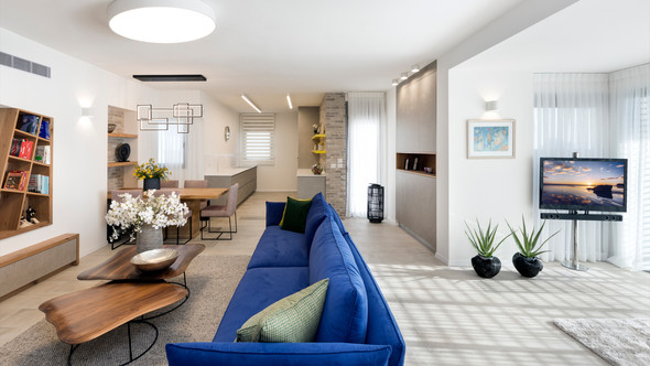 עיצוב פנים לסלון גדול ונעים