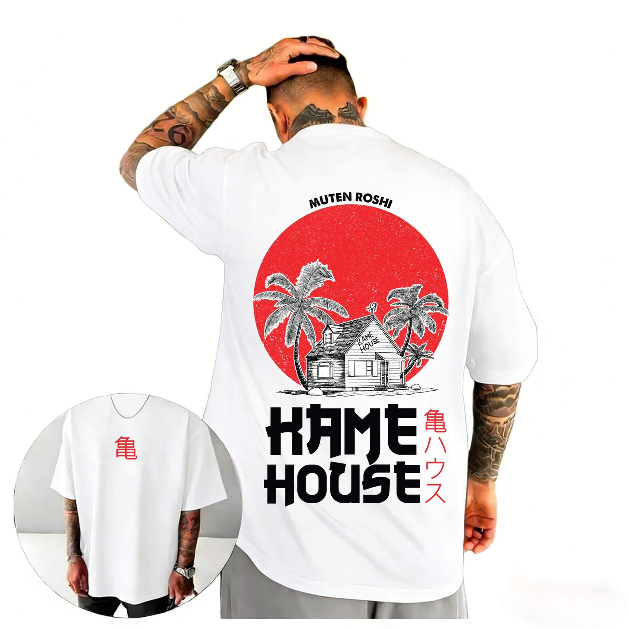 Dragon Ball Vintage Kame House Muten Roshi Printed T-shirt Men's and Women's T-s