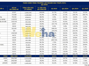 Tính đến cuối tháng 7/2025, gần 900 doanh nghiệp niêm yết – chiếm hơn 92.5% vốn hóa toàn thị trường – đã công bố kết quả kinh doanh quý II với mức tăng trưởng lợi nhuận trung bình đạt 29.5% so với cùng kỳ năm trước. Sự phục hồi rõ rệt này cho thấy nền kinh tế đang trên đà ổn định trở lại sau giai đoạn khó khăn.