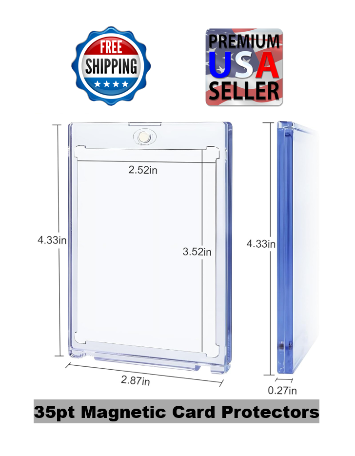 Premium 35PT Magnetic Card Holders – One‑Touch, UV Shield, Standard (25 Pack)