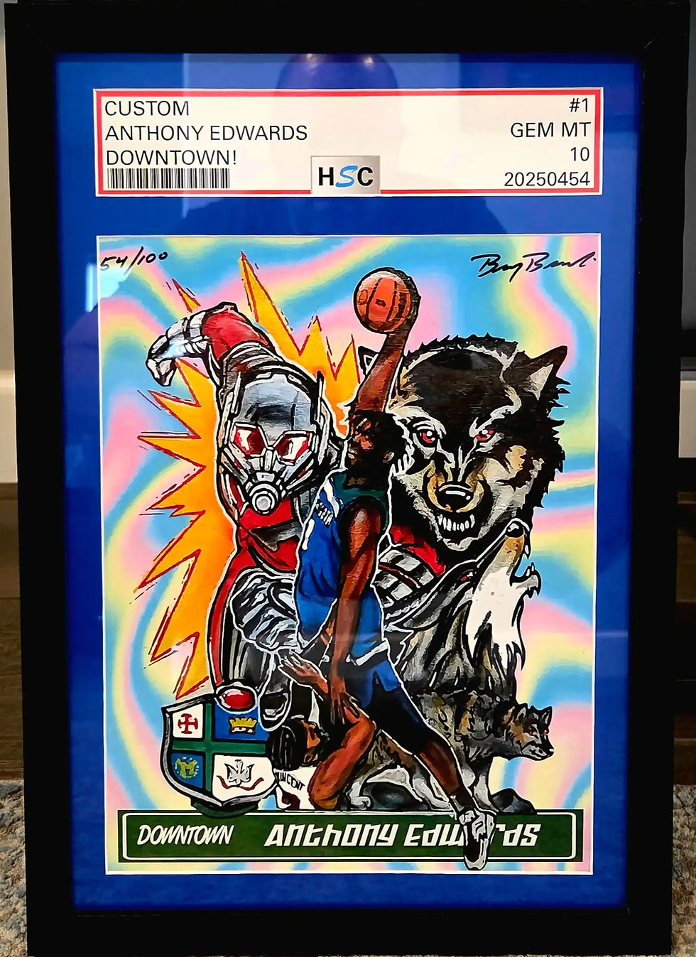 SLABBED Anthony Edwards Timberwolves Downtown 12x18 Limited Edition Sports Art