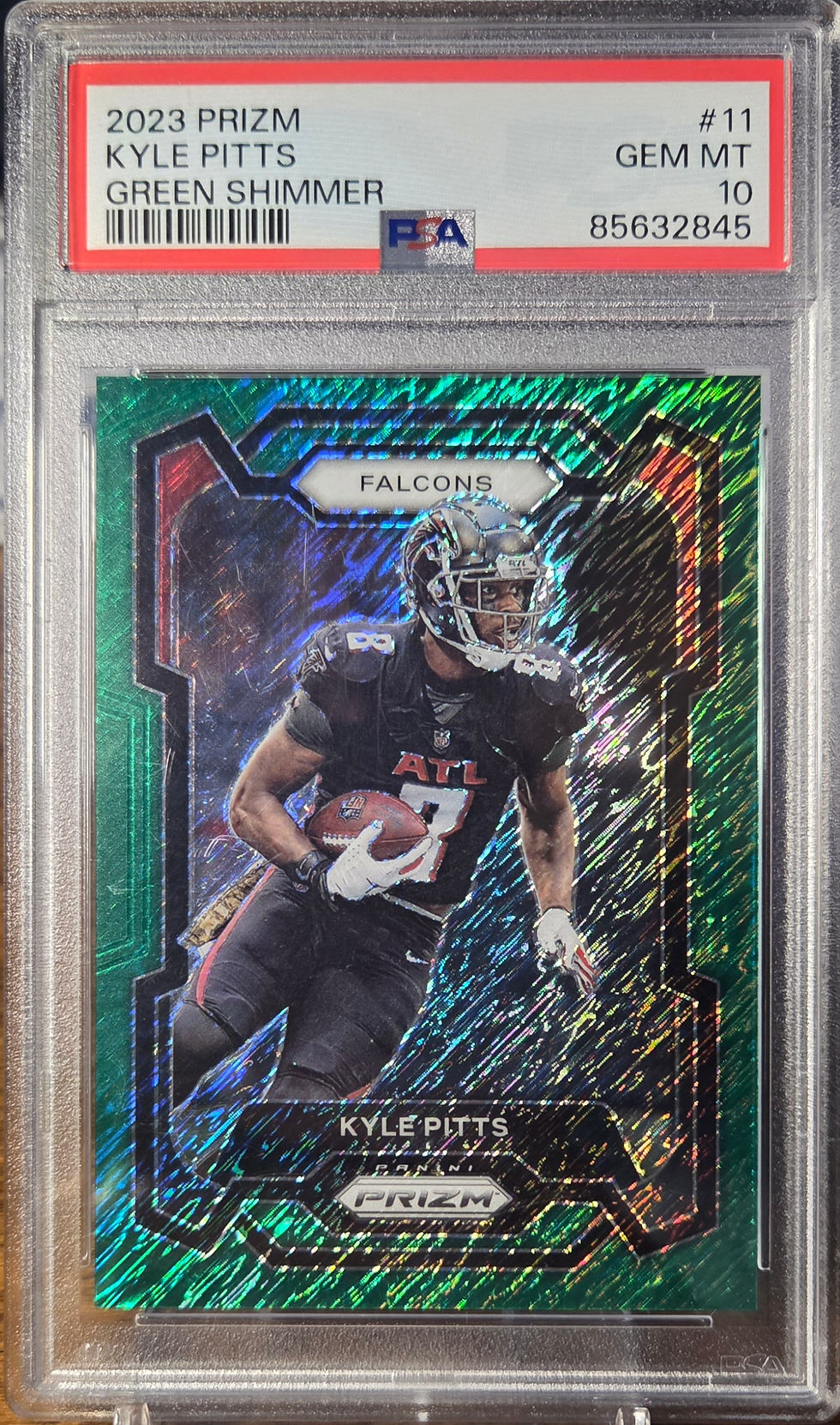 2023 Prizm Kyle Pitts Green Shinner /5 PSA 10 Football Card