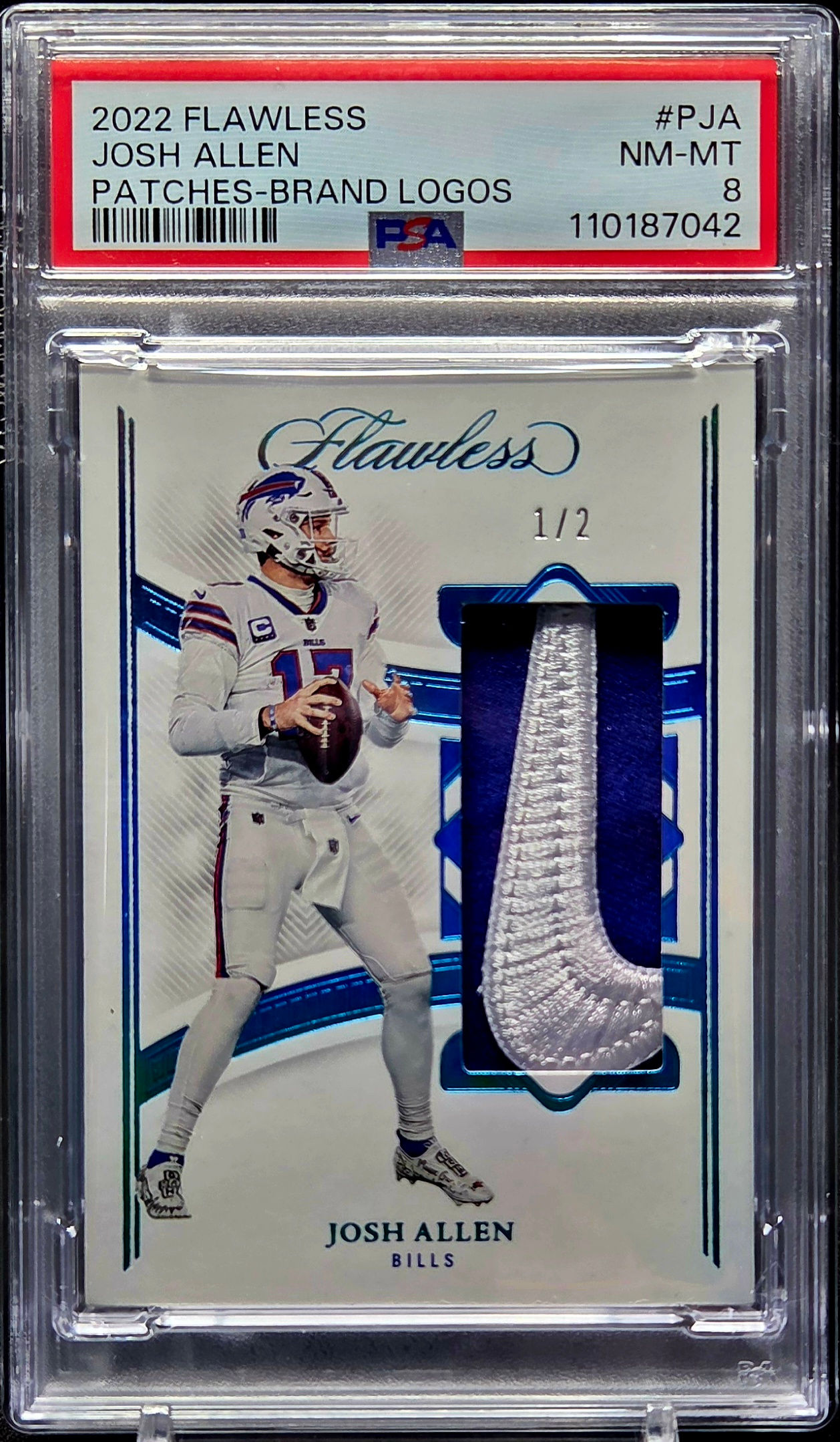2022 Flawless Josh Allen Nike Swoosh Logo /2 PSA 8 Bills Football Card