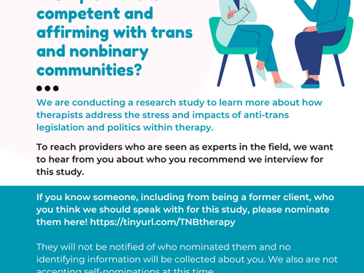 Therapy in Hostile Climates - Recruitment