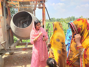 Ritu Jaiswal with villagers