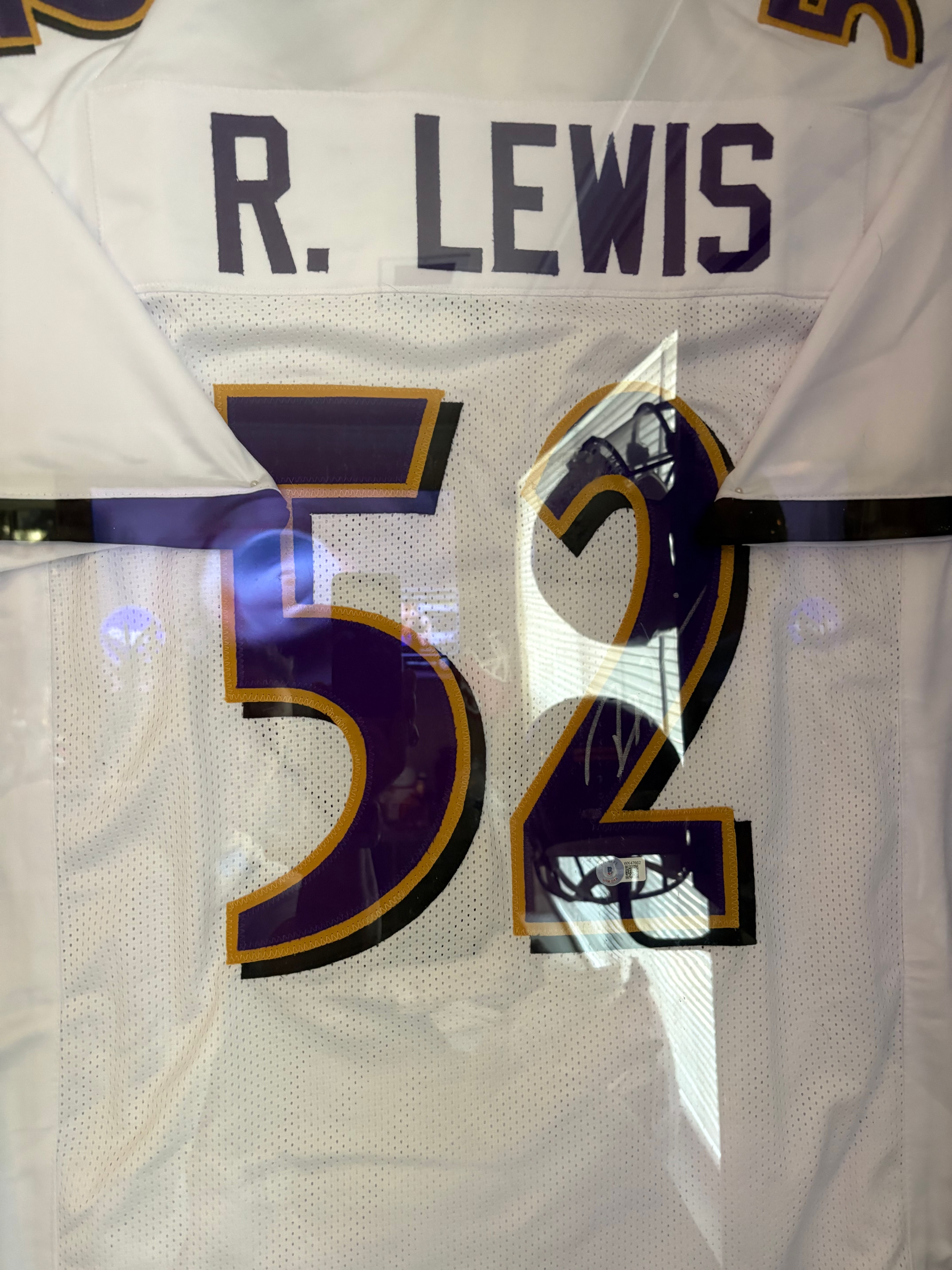 Ravens Ray Lewis signed jersey with hologram certification