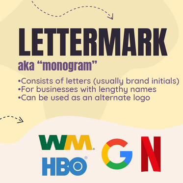 Lettermarks are letter-based logos that usually consist of brand initials