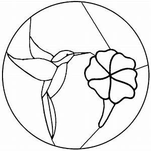 Free Hummingbird stained glass pattern