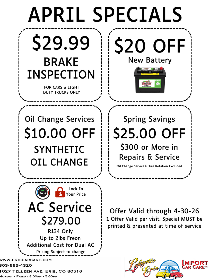 April 2026 Specials - Lafayette Imports Erie, CO