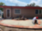 Colorado Red Flagstone. Concrete Patio With Wheelchair Lift