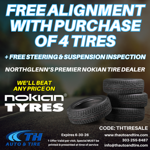 Free Alignment with Purchase of 4 Nokian Tyres - TH Automotive Northglenn, CO