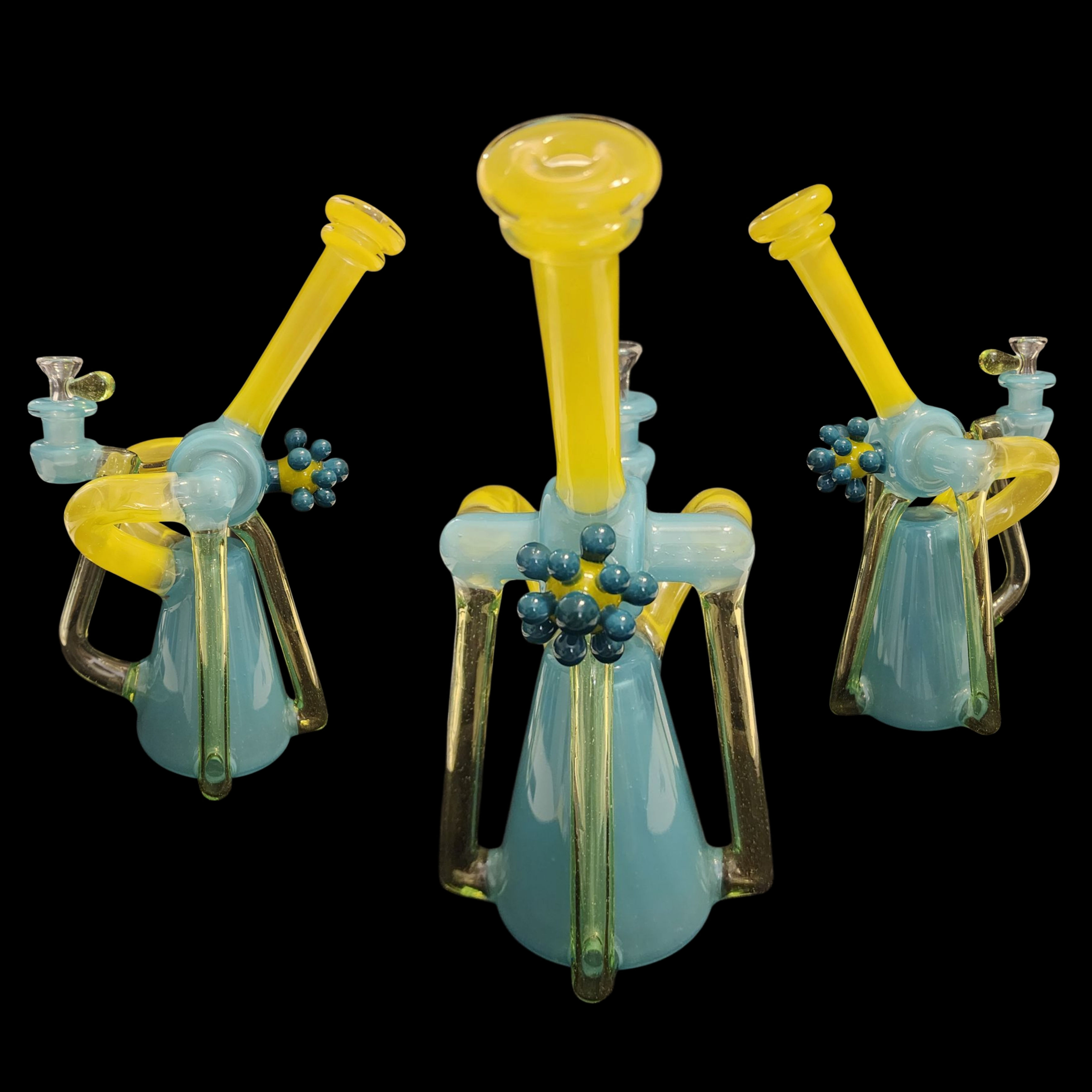 Heady Rig Red Tail Aqua & Lime Recycler
